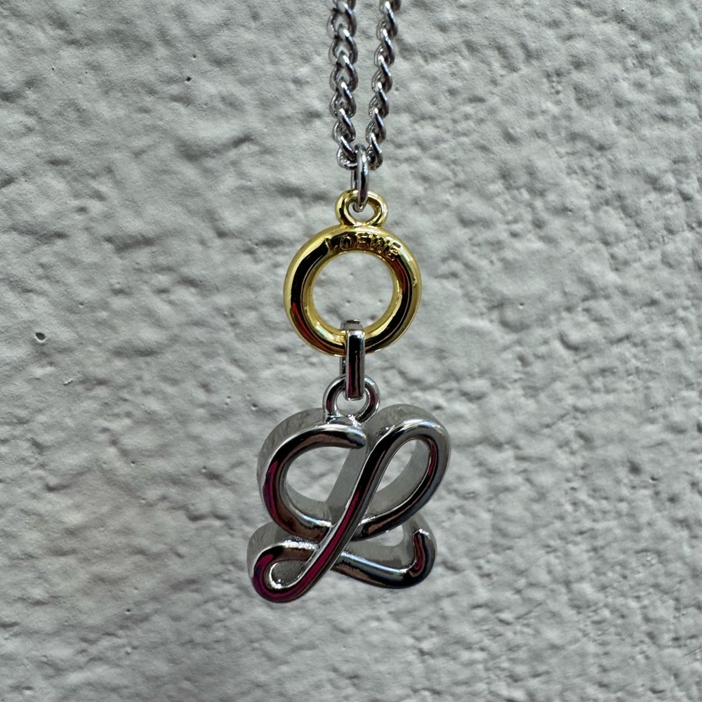 Loewe Silver Necklace with Gold Accent
